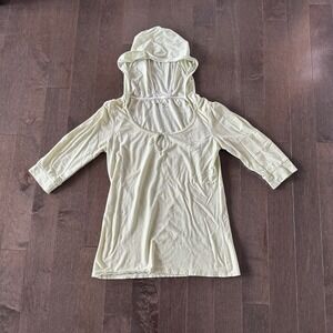 Horny‎ Toad Hooded 1/2 Sleeve Striped Top Dainty Feminine Organic Casual S